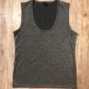 J. Crew Metallic Grey Scoop Neck Tank Top